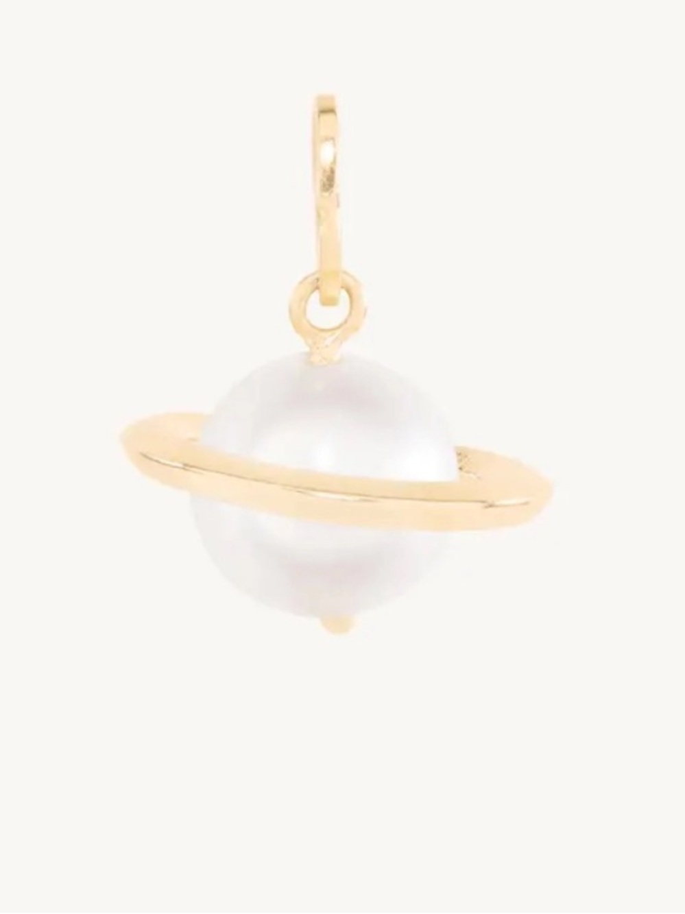Catbird Gold Saturn Pearl Charm
